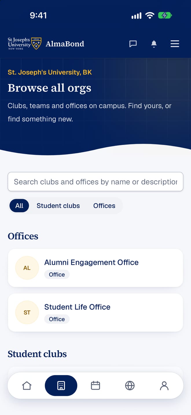 Browse every club and office on campus