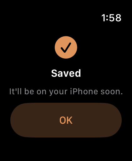 Apple Watch: saved